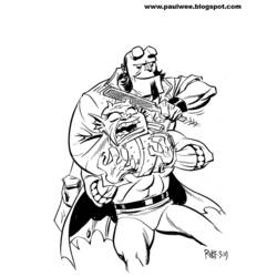 Dessin à colorier: Hellboy (Super-héros et Super-vilains) #78618 - Coloriages à Imprimer Gratuits