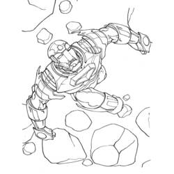 Illustration au trait Iron Man (Super-héros et Super-vilains) #80624 prête à colorier