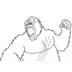 Dessin à colorier: King Kong (Super-héros et Super-vilains) #203374 - Coloriages à Imprimer Gratuits