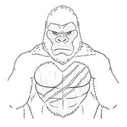 Dessin à colorier: King Kong (Super-héros et Super-vilains) #203375 - Coloriages à Imprimer Gratuits