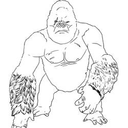 Dessin à colorier: King Kong (Super-héros et Super-vilains) #203382 - Coloriages à Imprimer Gratuits
