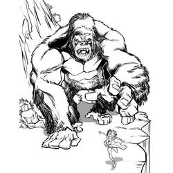 Dessin à colorier: King Kong (Super-héros et Super-vilains) #203387 - Coloriages à Imprimer Gratuits