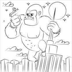 Dessin à colorier: King Kong (Super-héros et Super-vilains) #203389 - Coloriages à Imprimer Gratuits