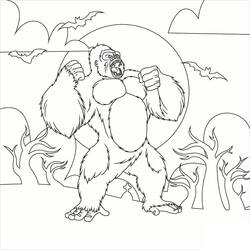 Dessin à colorier: King Kong (Super-héros et Super-vilains) #203393 - Coloriages à Imprimer Gratuits