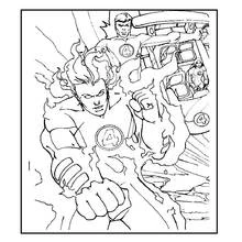 Dessin à colorier: Quatre Fantastiques (Super-héros et Super-vilains) #76390 - Coloriages à Imprimer Gratuits