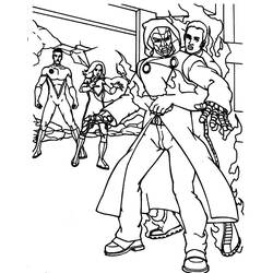 Dessin à colorier: Quatre Fantastiques (Super-héros et Super-vilains) #76508 - Coloriages à Imprimer Gratuits