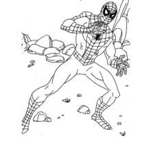 Dessin à colorier: Spiderman (Super-héros et Super-vilains) #78937 - Coloriages à Imprimer Gratuits