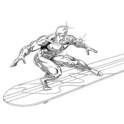 Dessin à colorier: Surfeur d'Argent (Super-héros et Super-vilains) #81120 - Coloriages à Imprimer Gratuits