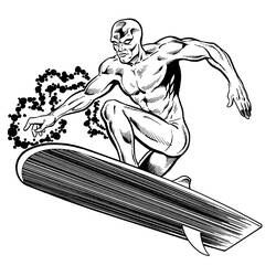 Dessin à colorier: Surfeur d'Argent (Super-héros et Super-vilains) #81124 - Coloriages à Imprimer Gratuits