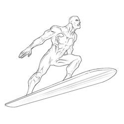Dessin à colorier: Surfeur d'Argent (Super-héros et Super-vilains) #81129 - Coloriages à Imprimer Gratuits
