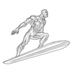 Dessin à colorier: Surfeur d'Argent (Super-héros et Super-vilains) #81132 - Coloriages à Imprimer Gratuits