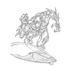 Dessin à colorier: Surfeur d'Argent (Super-héros et Super-vilains) #81133 - Coloriages à Imprimer Gratuits