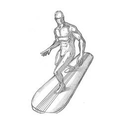 Dessin à colorier: Surfeur d'Argent (Super-héros et Super-vilains) #81138 - Coloriages à Imprimer Gratuits