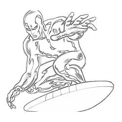 Dessin à colorier: Surfeur d'Argent (Super-héros et Super-vilains) #81139 - Coloriages à Imprimer Gratuits