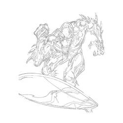 Dessin à colorier: Surfeur d'Argent (Super-héros et Super-vilains) #81142 - Coloriages à Imprimer Gratuits