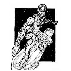 Dessin à colorier: Surfeur d'Argent (Super-héros et Super-vilains) #81179 - Coloriages à Imprimer Gratuits