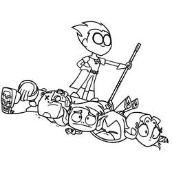 Dessin à colorier: Teen Titans Go (Super-héros et Super-vilains) #196424 - Coloriages à Imprimer Gratuits