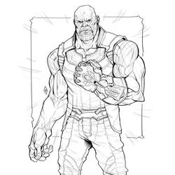 Dessin à colorier: Thanos (Super-héros et Super-vilains) #206591 - Coloriages à Imprimer Gratuits