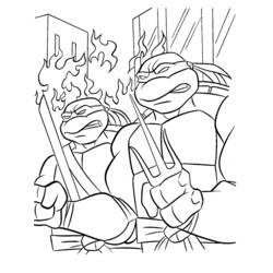 Dessin à colorier: Tortues Ninja (Super-héros et Super-vilains) #75419 - Coloriages à Imprimer Gratuits