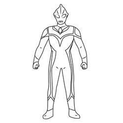 Dessin à colorier: Ultraman (Super-héros et Super-vilains) #205645 - Coloriages à Imprimer Gratuits