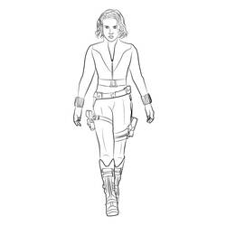 Dessin à colorier: Veuve Noire (Super-héros et Super-vilains) #198260 - Coloriages à Imprimer Gratuits