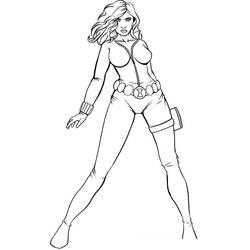 Dessin à colorier: Veuve Noire (Super-héros et Super-vilains) #198268 - Coloriages à Imprimer Gratuits