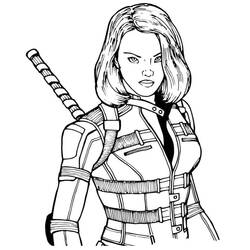 Dessin à colorier: Veuve Noire (Super-héros et Super-vilains) #198269 - Coloriages à Imprimer Gratuits
