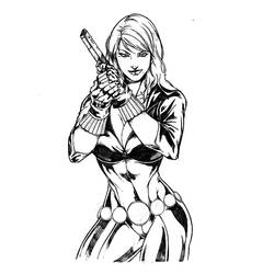 Dessin à colorier: Veuve Noire (Super-héros et Super-vilains) #198273 - Coloriages à Imprimer Gratuits