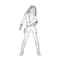 Dessin à colorier: Veuve Noire (Super-héros et Super-vilains) #198274 - Coloriages à Imprimer Gratuits