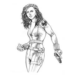 Dessin à colorier: Veuve Noire (Super-héros et Super-vilains) #198276 - Coloriages à Imprimer Gratuits
