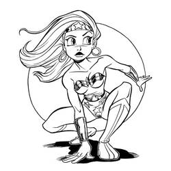 Coloriage Wonder Woman (Super-héros et Super-vilains) #196970 à imprimer et colorier