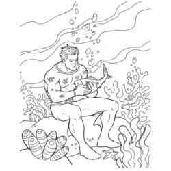 Dessin à colorier: Aquaman (Super-héros) #85008 - Coloriages à imprimer