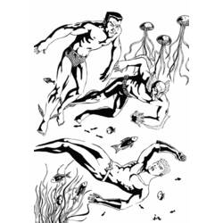 Dessin à colorier: Aquaman (Super-héros) #85015 - Coloriages à imprimer