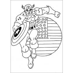 Dessin à colorier: Captain America (Super-héros) #76564 - Coloriages à Imprimer