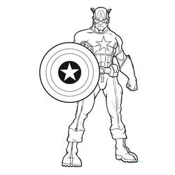 Dessin à colorier: Captain America (Super-héros) #76567 - Coloriages à Imprimer