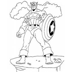 Dessin à colorier: Captain America (Super-héros) #76585 - Coloriages à Imprimer Gratuits