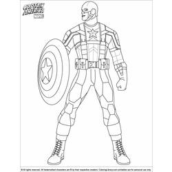 Dessin à colorier: Captain America (Super-héros) #76590 - Coloriages à imprimer