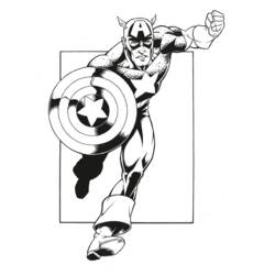 Dessin à colorier: Captain America (Super-héros) #76593 - Coloriages à Imprimer Gratuits