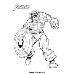 Dessin à colorier: Captain America (Super-héros) #76605 - Coloriages à imprimer
