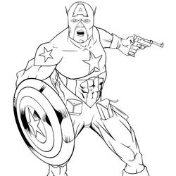 Dessin à colorier: Captain America (Super-héros) #76609 - Coloriages à Imprimer Gratuits