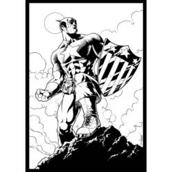 Dessin à colorier: Captain America (Super-héros) #76637 - Coloriages à Imprimer Gratuits