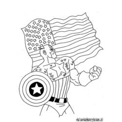 Dessin à colorier: Captain America (Super-héros) #76660 - Coloriages à Imprimer Gratuits