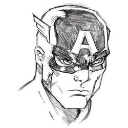 Dessin à colorier: Captain America (Super-héros) #76665 - Coloriages à Imprimer