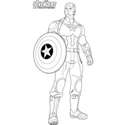 Dessin à colorier: Captain America (Super-héros) #76680 - Coloriages à imprimer