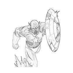 Dessin à colorier: Captain America (Super-héros) #76694 - Coloriages à Imprimer Gratuits