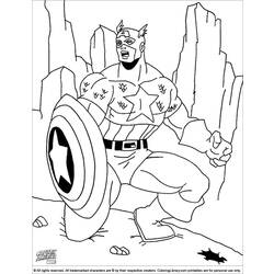 Dessin à colorier: Captain America (Super-héros) #76706 - Coloriages à Imprimer Gratuits