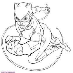 Dessin à colorier: Catwoman (Super-héros) #78050 - Coloriages à Imprimer Gratuits