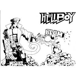 Dessin à colorier: Hellboy (Super-héros) #78608 - Coloriages à imprimer