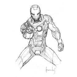 Dessin à colorier: Iron Man (Super-héros) #80535 - Coloriages à imprimer