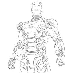 Dessin à colorier: Iron Man (Super-héros) #80696 - Coloriages à imprimer